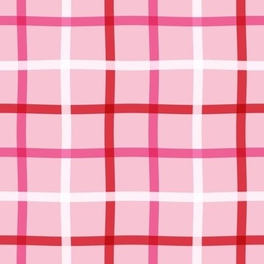 Christmas Gingham Pink Red