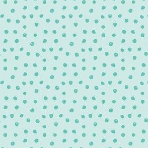 Turquoise green and sky blue organic polka dots, geometric blender for coastal dogs collection