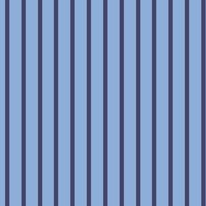 Cornflower blue and navy blue stripe blender print