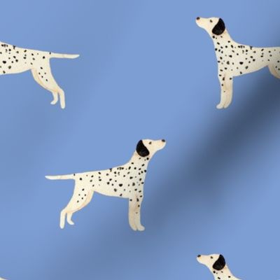 Medium watercolour Dalmatian dogs on spring blue