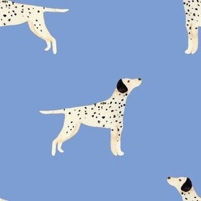 Medium watercolour Dalmatian dogs on spring blue