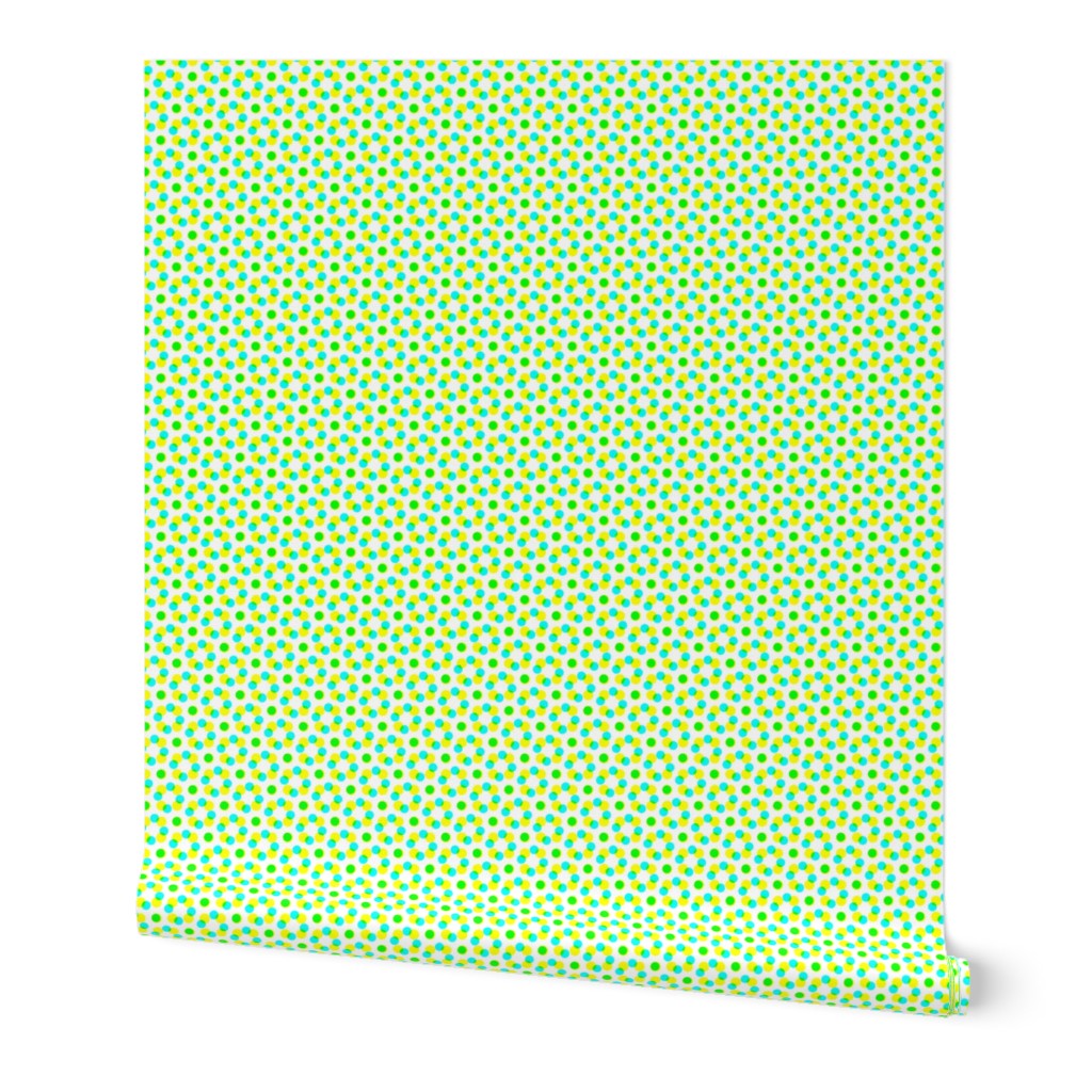 CMYK halftone dots - apple green