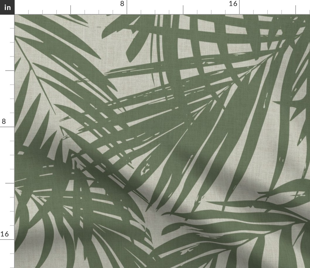 Palm fronds - natural linen look