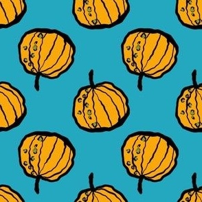 Bumpy Pumpkins on Turquoise