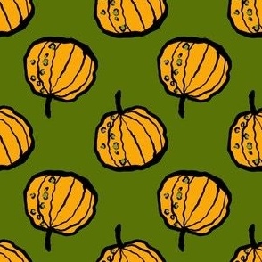 Bumpy Pumpkins on Green