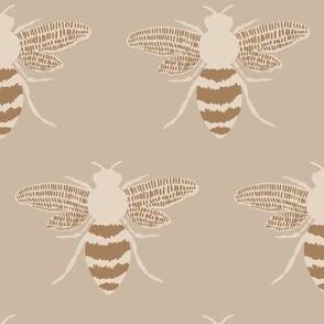 Brushstroke Bee in Tan Neutrals