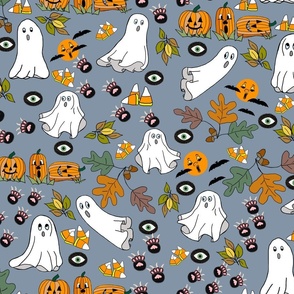 Halloween on gray (repeat) 