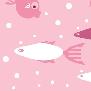 (L) Whimsical Fish Under Water Playground  pink and white 