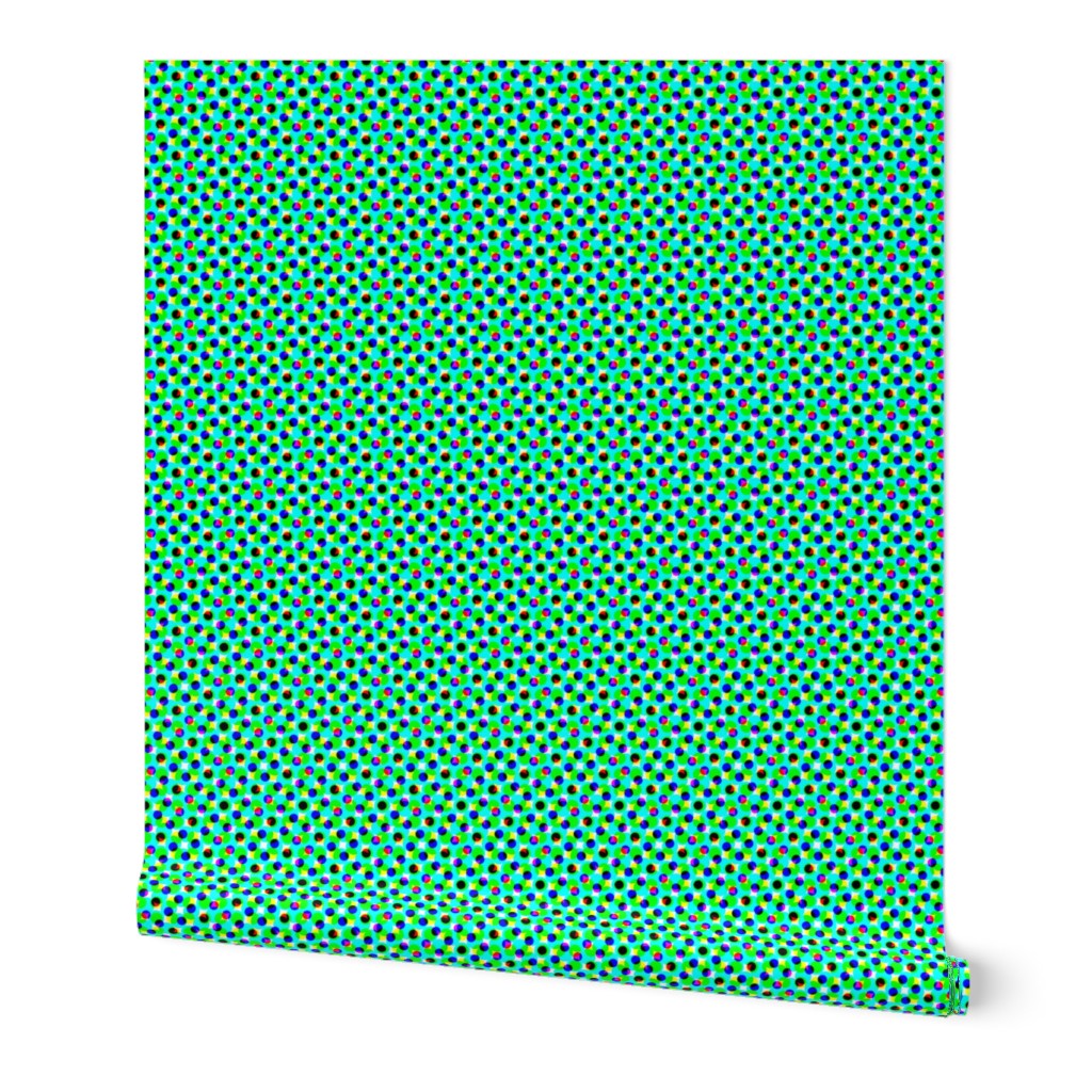 CMYK halftone dots - teal