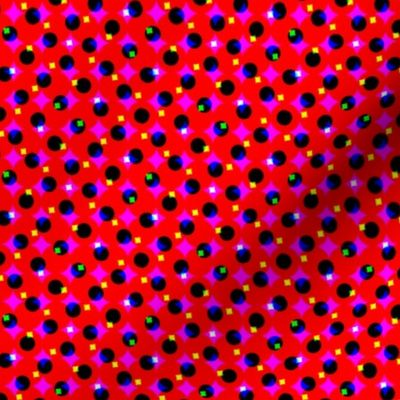 CMYK halftone dots - dark red