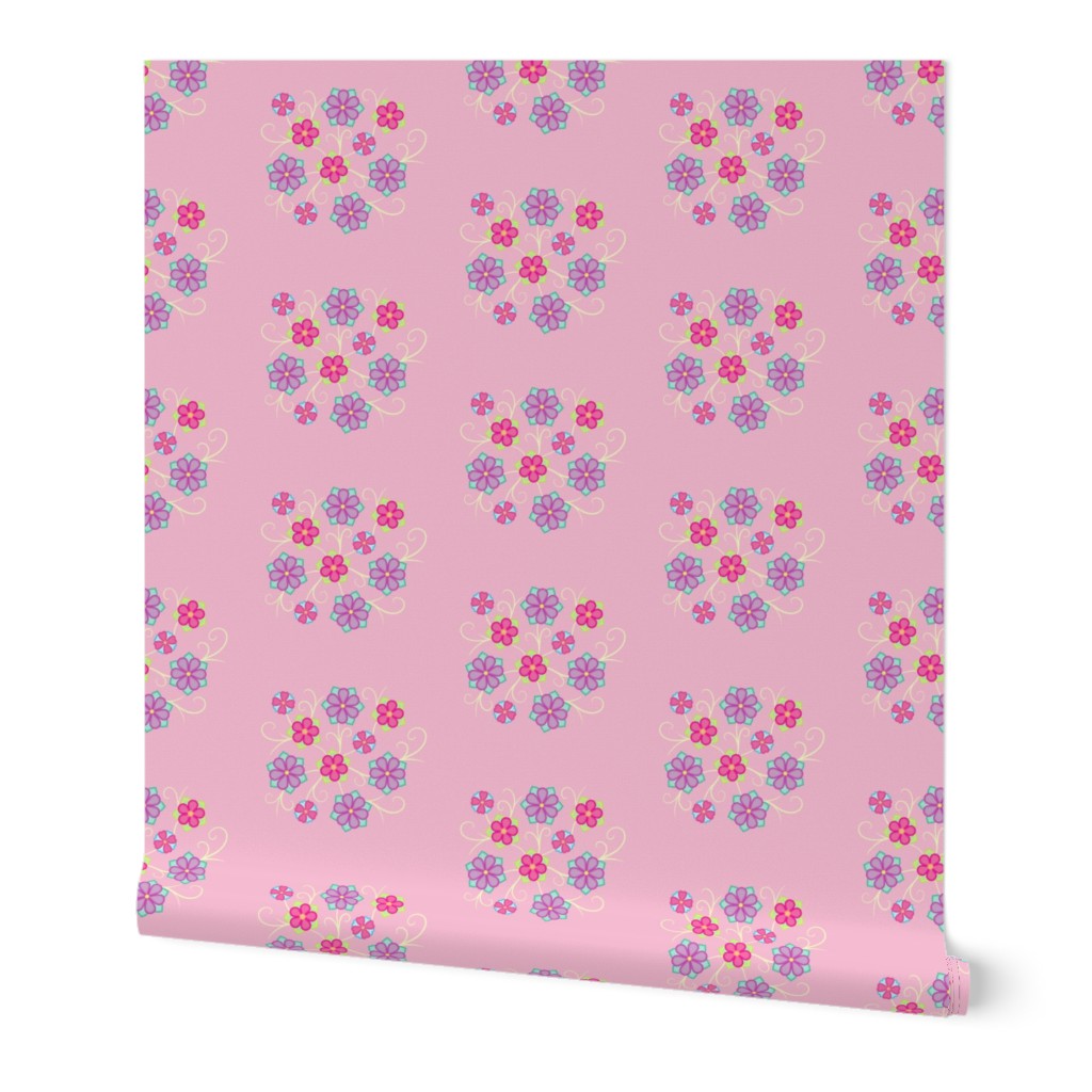 Barbie Ojibwe Floral Motif Wallpaper Spoonflower