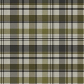 Small-Scale Green, Taupe & Charcoal Plaid