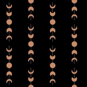 Beige Moon Phases on Black Background