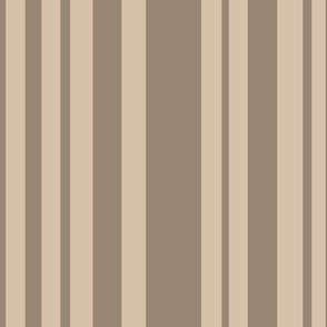 Monochrome earthy taupe ticking stripes - cabana stripes in different widths - large scale for bedding and home decor