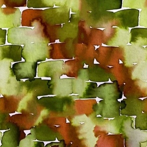 Watercolor squares fall autumn color