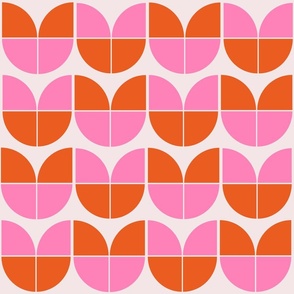 mid century Geometric pink and orange shapes 