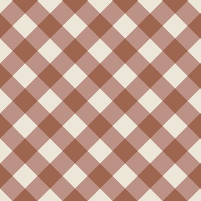 Retro Buffalo Plaid terracotta diagonal check