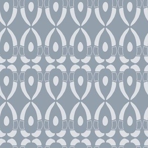 (M) boho Greek style geometric pillars in white on grey