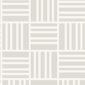 Bars inside checks soft gray - minimal geometric checkerboard - large scale for bedding and home decor