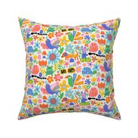 Playful Meadow / Cute Animals with Motivational Messages / Colorful Kids Print with Positive Quotes / Affirmation Lettering XS