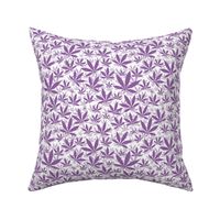 Smaller Scale Marijuana Cannabis Leaves Sunset Grape Purple on White