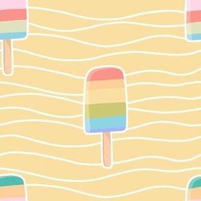 Summer Fun rainbow popsicles in yellow 8 inch