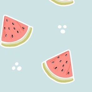 Summer fun Watermelon slices in blue 8 inch
