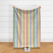 Colorful Fun Stripes Vertical Red Green Blue Yellow Off-White S