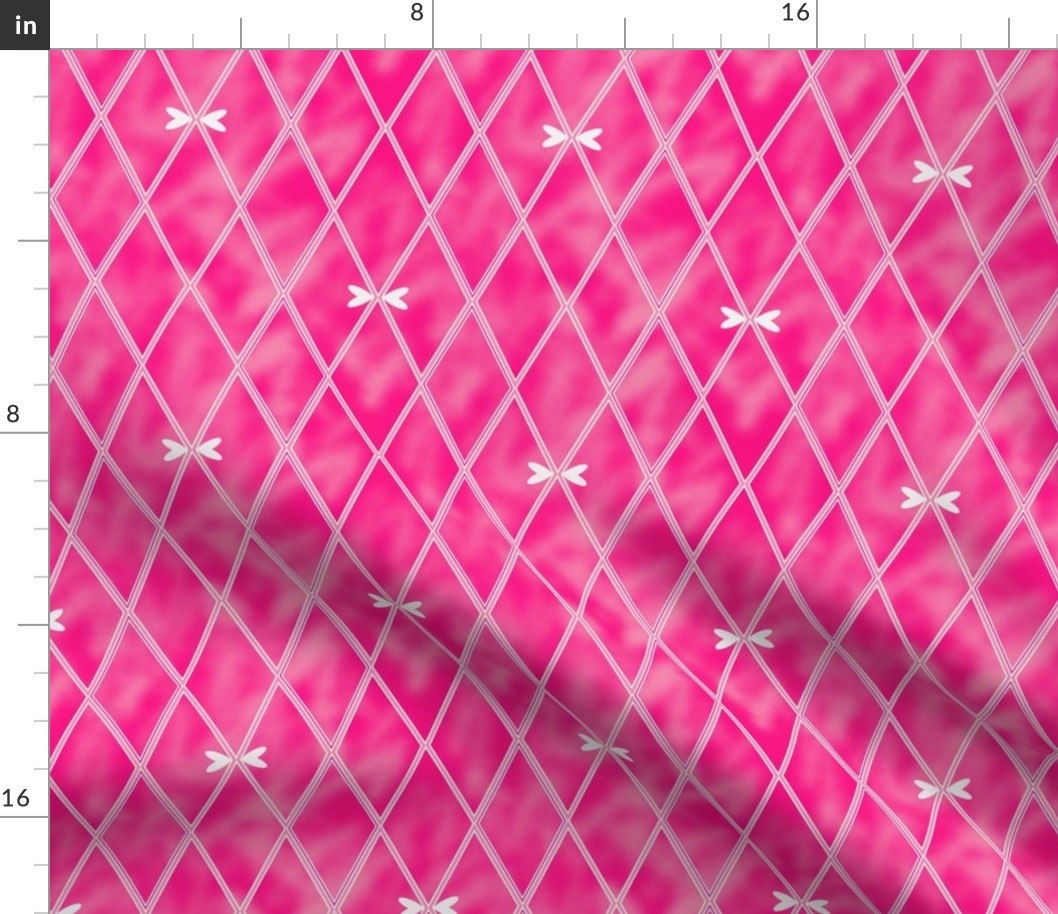 hot pink diamond geometric with wings by rysunki_malunki