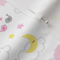 Pink Elephant Star Cloud Moon Small 12 inches