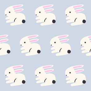 white rabbits on cloud