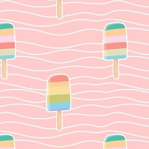 Summer Fun rainbow popsicles in pink 6 inch