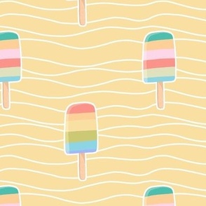 Summer Fun rainbow popsicles in yellow 6 inch