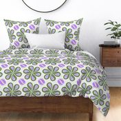 Geometric Drops - Purple & Green - Large