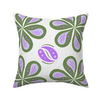 Geometric Drops - Purple & Green - Large