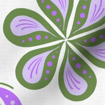 Geometric Drops - Purple & Green - Large