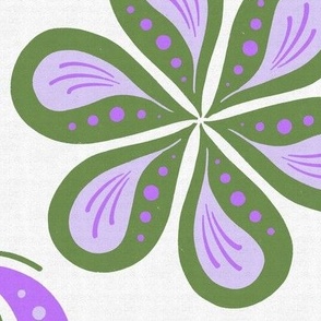 Geometric Drops - Purple & Green - Large