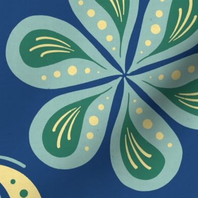 Geometric Drops - Blue, Green & Yellow - Large