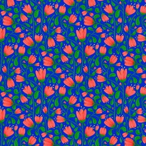 Tulips on royal blue (S)