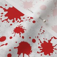 Medium Scale Blood Splatter Drops Red on White Grunge