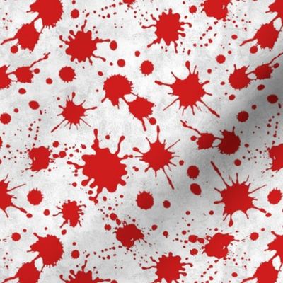Medium Scale Blood Splatter Drops Red on White Grunge