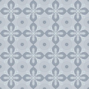 (S) floral ornaments Greek style in muted grey