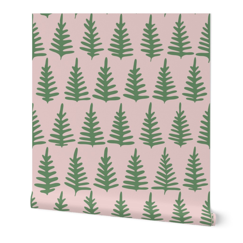 Pine Trees on Blush // Medium Scale