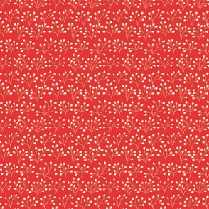 Christmas Berries on Red // Medium Scale