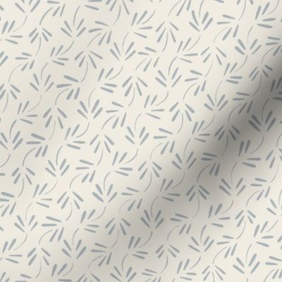 small leaves - creamy white_ french grey blue - vintage blender