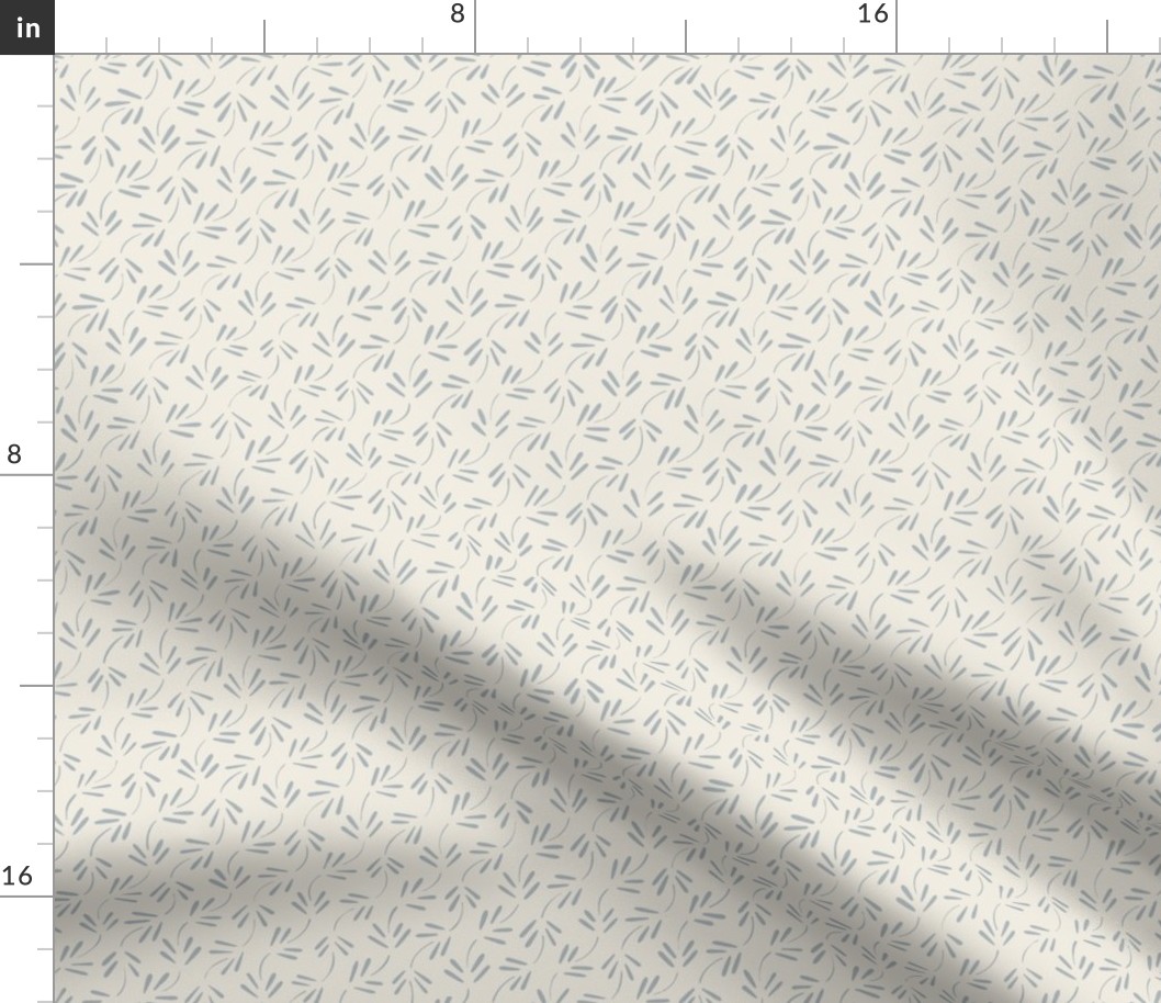 small leaves - creamy white_ french grey blue - vintage blender