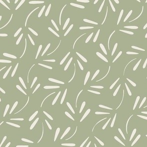 small leaves - creamy white_ light sage green 02 - vintage blender