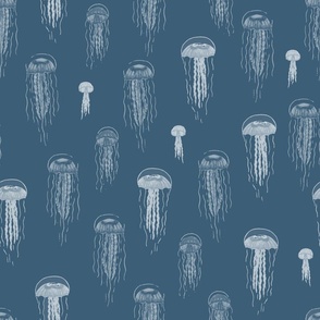 Mono Blue Jellyfish