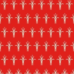 Wheat motif in red. Small scale