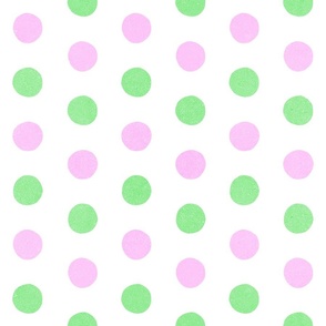 (L) Pastel Pink and Green Polka Dots Spring